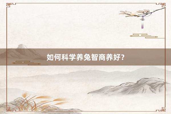 如何科学养兔智商养好？