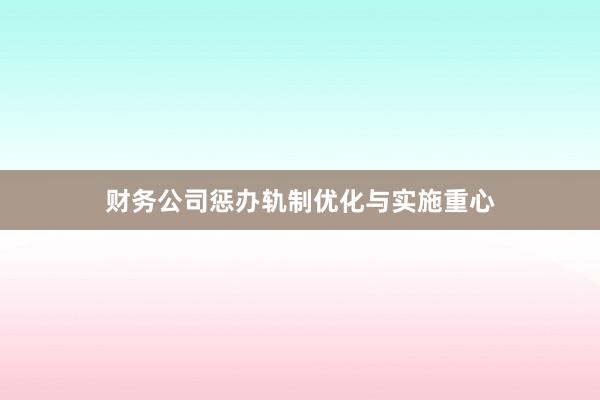 财务公司惩办轨制优化与实施重心